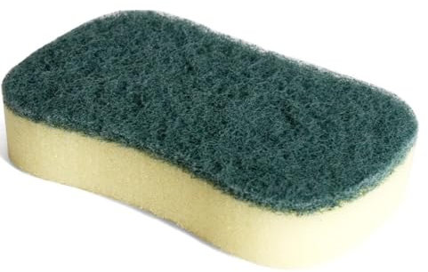 PCMOVILES Estropajos de Doble Cara para Cocina, Pack de 12 Unidades, Esponja Multiusos con Fibra Verde, Alta Durabilidad