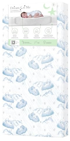 Dream On Me Cozy Cloud 2-in-1 Crib Mattress, Dual-Sided for Infants & Toddlers, Waterproof Cover, GREENGUARD Gold Certified, Fits Full Size Crib & Toddler Bed, 52” x 28” x 5”
