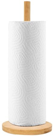 Küchenpapierhalter Stehend Holz, Landhausstil Papierrollenhalter Mit Rutschfester Basis, Küchenrollenhalter Stehend Bambus, Küchenrollen Halter Ohne Bohren, Küchenrollenständer Für Küchentheke