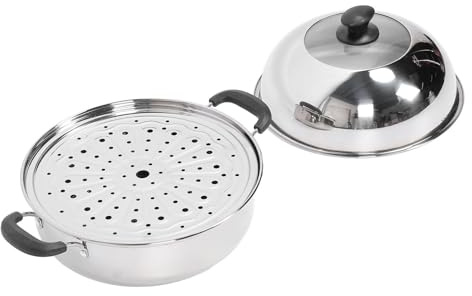 Aramox Pentola a Vapore Multiuso in Acciaio Inossidabile con Coperchio per Cucinare e Cuocere a Vapore, Ideale per Frutti di Mare e Pesce, per Uso Domestico e Commerciale