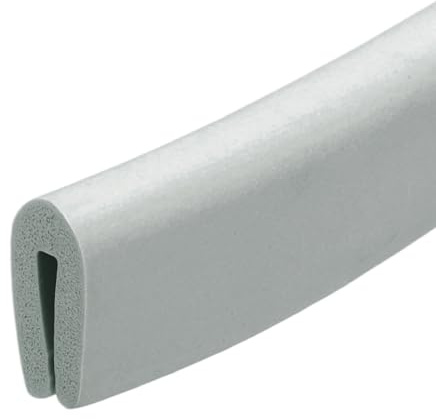 PATIKIL Bordure En Caoutchouc, 1/8(3mm) x 6.6Pieds Longueur EPDM Profilé En U Protecteur De Bord Joint En U Pour 1-3mm Miroir Verre Protecteur, Gris (10x16mm)
