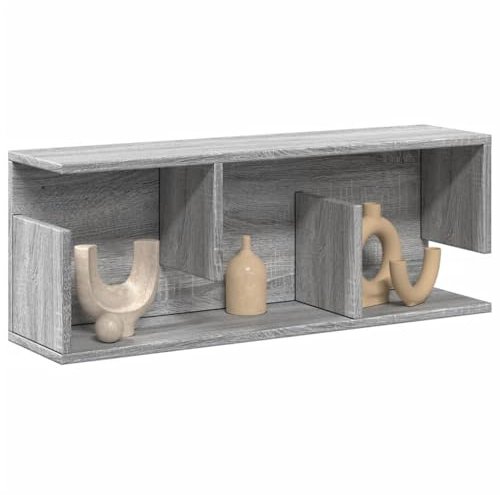 Owoxanthellate Wandregal Grau Sonoma 80 x 20 x 30 cm Holzwerkstoff Hängeschrank mit Modernem Design Robust und Langlebig, platzsparender Stauraum für Wohnzimmer Flur Schlafzimmer und Küche