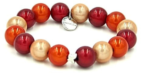Ella in Love PARIS Perlenarmband Damen mit hochwertig handgefärbten 3D-Acrylperlen, elastischem Gummifaden und Schmetterlingsanhänger