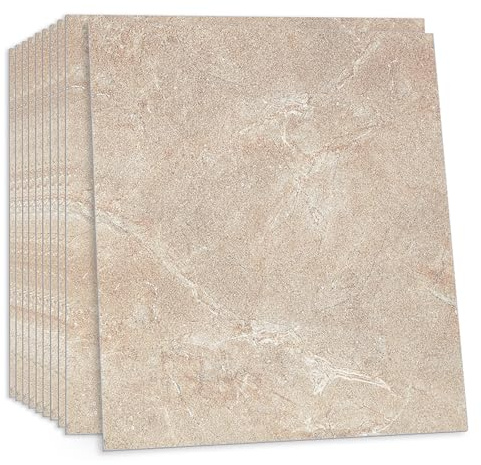 ANHUIB 10 Pcs Marble Floor Tiles Stickers Peel and Stick Floor Tiles Stick on Floor Tiles for Bathroom Kitchen Vinyl Flooring Stick Down Flooring Living Room Waterproof Flooring for Home 30×30cm