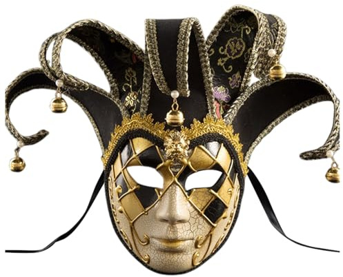 Generisch Venezianische Maske Damen Herren Vollmaske Kreativ Augenmaske Maskenball Maske Elegant Weiblich Flachkopf Halbmaske Party Verkleidung Bühnenzubehör Karneval Maskerade Celebration