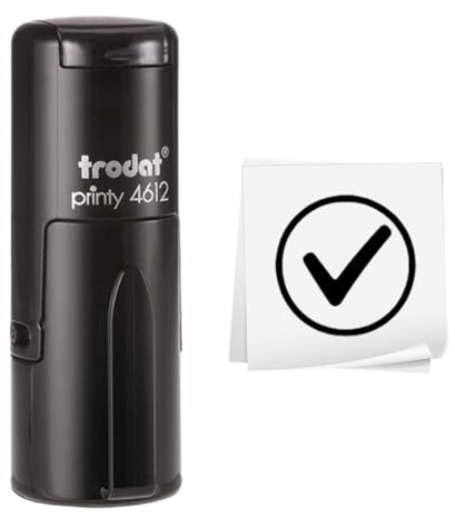 Haken-Stempel✓ Selbstfärbestempel 12x12mm schwarz klar praktisch für Lehrer Büro Check-in, eierstempel personalisiert, eierstempel