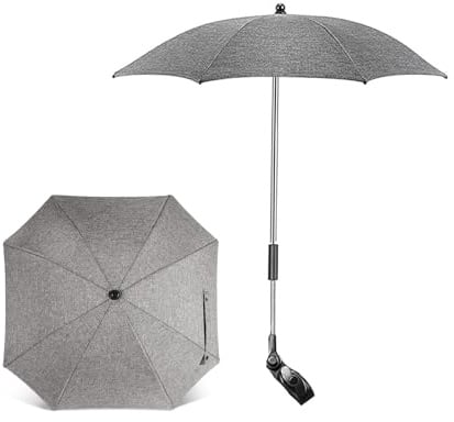 Winload Sonnenschirm Buggy, F2 Universal Sonnenschirm kinderwagen, UV Schutz 50+ Sonnenschutz, für Rund- und Ovalrohre, 70 cm Durchmesser, Babywagen Schirm mit Gerader Schirmgriff