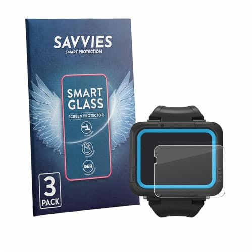 Savvies 3 Stück Panzer Schutz Glas für Shearwater PEREGRINE dive computer Schutzfolie HD, Blasenfrei, Anti-Fingerabdruck, Stoßfest, Displayschutz