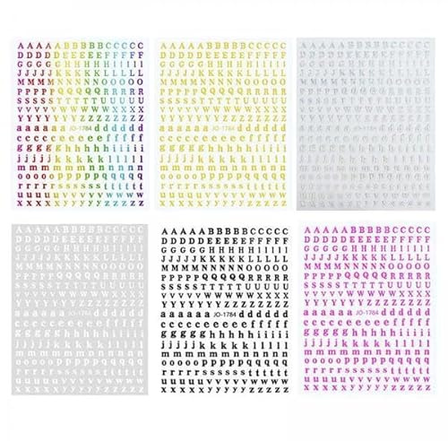 Woideklu 2x6 Sheets 3D Holographic Letters Nail Stickers Colorful Word for Women Girls, 2 Pcs
