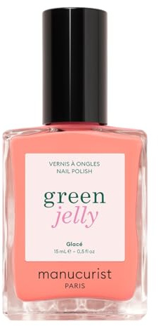 Manucurist - Glacé Green™ Jelly Nagellack - Transluzenter Korallton Nagellack, Glanz-Effekt - Semiopakes Jelly-Finish Ultra Glossy - 81,5% Inhaltsstoffe Natürlichen Ursprungs - 15 ml