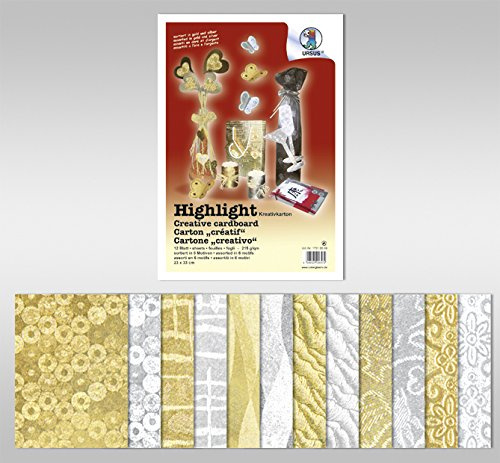 HIGHLIGHT 215G.23x33CM,5BL.SILBER STRUKTUREN