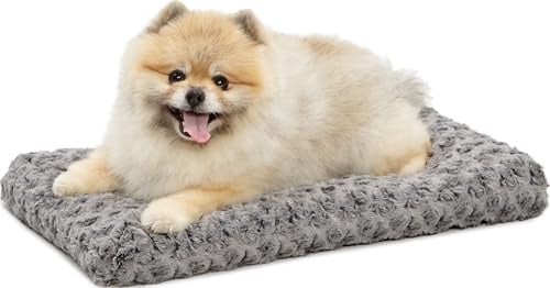 MidWest Homes for Pets XS QuietTime Deluxe Gray Ombré Swirl Plush Pet Bed, Machine Washable, Non-Skid Bottom, Soft Crate Mat for 59 cm Crates