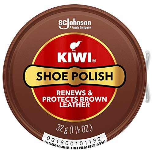 KIWI Shoe Polish, Brown, 1 Metal Tin, 1.125 oz