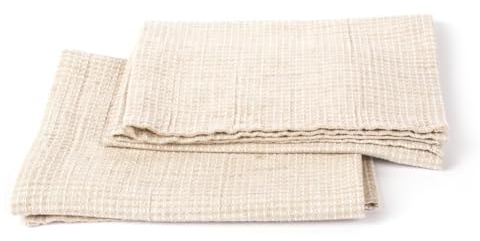 LinenMe Set mit 2 Gästehandtücher 47x70 cm - Gäste Handtücher Natürlich 53% Leinen, 47% Baumwolle - Leinen Baumwolle Waffelpique Handtuch - Geschirrtücher Halbleinen, Hergestellt in Litauen
