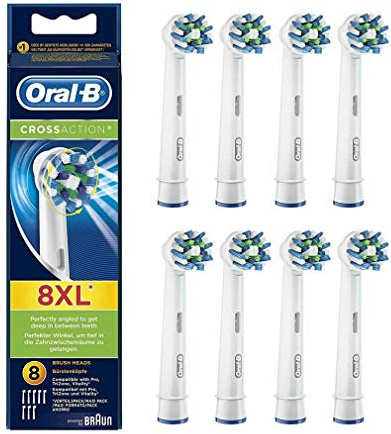 ORAL-B 8 Stück Ersatzbürstenköpfe für CrossAction Zahnbürsten