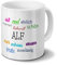 Tasse mit Namen Alf - Motiv Positive Eigenschaften - Namenstasse, Kaffeebecher, Mug, Becher, Kaffeetasse - Farbe Weiß