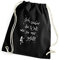 Spruch Ich zauber Mir die Welt Turnbeutel/Rucksack/Jutesack/Sportbeutel/Gymsack Bedruckt mit Motiv von 3 Elfen für Damen u. Mädchen - schwarz