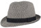 Breiter Chapeau de Paille Trilby Chapeau de Soleil d'été - avec Ruban Gros Grain - 100% Papier - Pliable Léger Souple Doux pour la Peau et Confortable - Bleu - M