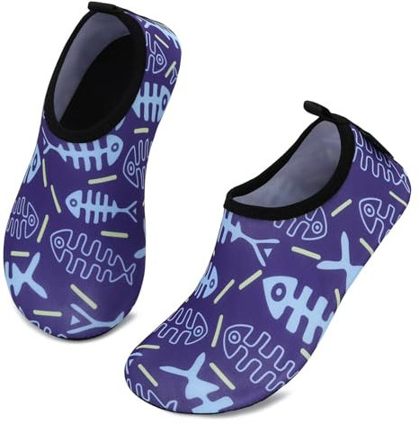 SAGUARO Escarpines Niño Niña Zapatillas para Agua Zapatos de Río Playa Calzado Deportes Acuáticos para Piscina Buceo Surf Natación Nadar Mares Vela Rocas, Azul Marino, 34/35 EU