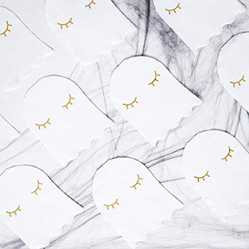 Servietten Gespenst 11x14cm 20 Stück 3-lagig - Gespenster Serviette Halloween Kindergeburtstag - Einweg Papierservietten Geburtstagsservietten - Weiß Gold