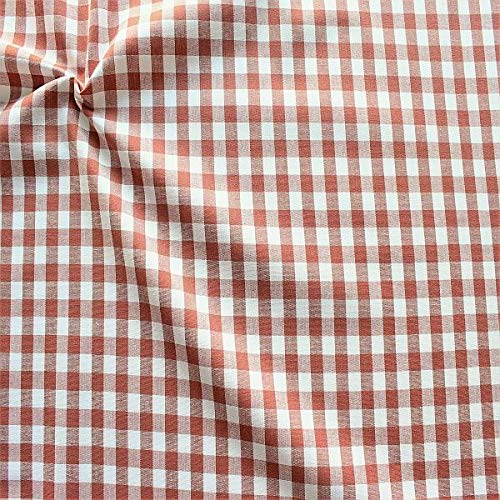 STOFFKONTOR 100% Baumwollstoff Stoff Züchen Vichy Karo groß - Öko-Tex Standard 100 - Meterware, rost-braun weiss - zum Nähen von Bekleidung, Vorhängen, Bettwäsche, Dekorationen uvm.
