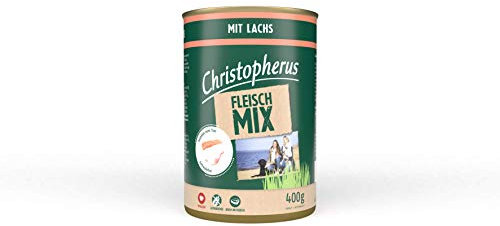 Christopherus Fleischmix, Mit Lachs, Vollnahrung für Hunde, Nassfutter, 6 x 400 g