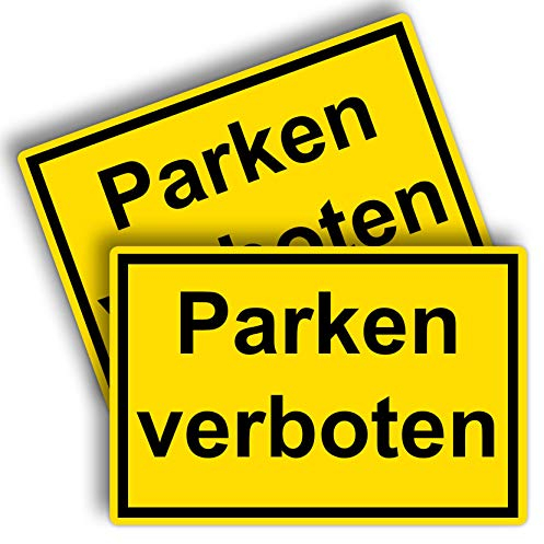 2 Stück Parken verboten Schild 20 x 30 cm aus stabiler PVC Hartschaumplatte 3mm Parkplatzschild mit UV-Schutz von STROBO