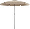 Kingsleeve® Sombrilla de Jardín Ø 330cm Protección UV 80+ Repelente al Agua Manivela Parasol Balcón Terraza Topo