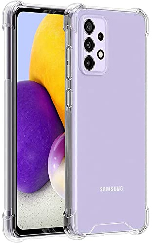 CoolGadget Transparente Hülle für Samsung Galaxy A72 Stoßfest | Robustes Clear Case, stoßdämpfende Ecken, rutschfester Grip, kratzfeste klare Rückseite