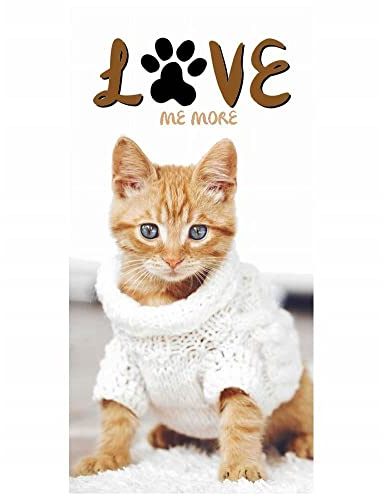 YAMOOCO APTEX Duschtuch Badetuch Handtuch Strandtuch mit Katze 70 x 140cm
