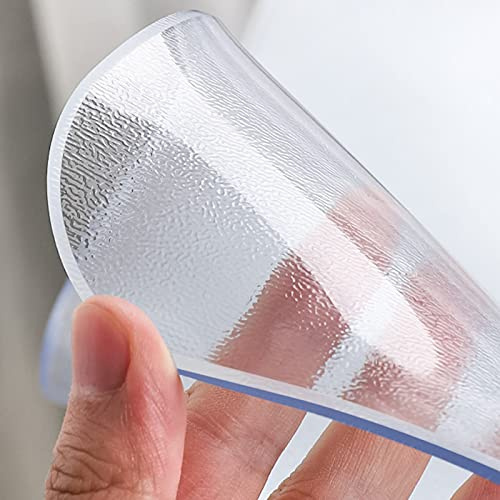 Transparente Tischdecke Tischfolie Glasklar Folie,2mm Geruchlos Tischdecke,Tischfolie transparent mit Abgerundete Ecken/Tischdecke wasserdicht,PVC Folie Schutzfolie,Matt (70x80cm(28x32in))