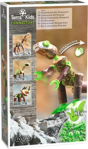 HABA 306309 - Terra Kids Connectors – Konstruktions-Set Dinosaurier, Bastel- und Hobbyset ab 8 Jahren