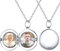 ChicSilver Silber Runde Medaillon Anhänger Halskette Personalisierter Photo Amulett mit Gravur Personalisierter Medaillon Halskette für Freundin Ehefrau