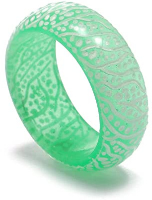 Angyape Venus Orb Ring für Damen, leuchtend, Acryl, cooles Harz, Finger, leuchtende Ringe für Teenager, Mädchen, Männer, ästhetisch, trendig, zierlicher Kunststoffschmuck, Kunststoff, Kein Edelstein