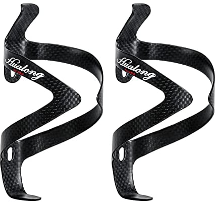 2 Stück RongXuan 3K Vollcarbon Fahrrad Flaschenhalter Ultraleichte und Starke Trinkflaschenhalter Getränkehalter für Rennrad MTB Radfahren Schwarz