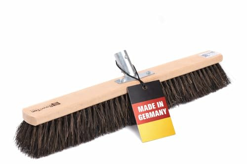Straßenbesen Arenga Borsten 40cm Besen mit Metall-Stielhalter ohne Stiel | Nassfest und Ölbeständig, Metall-Stielhalter 23-24mm, Für Draußen Außenbereich