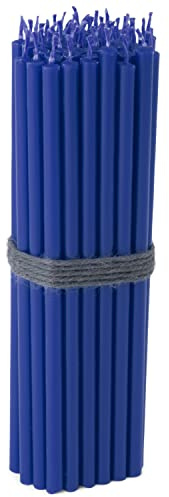 NKlaus Stabkerzen für Kerzen Paraffinwachs, Blau, 16cm 50x, 50 Stück | rußfrei; tropffrei; Höhe: 160 mm; Gewicht: 200 G; Durchmesser: 5,5 mm; 16cm; 5mm; 0,2mm