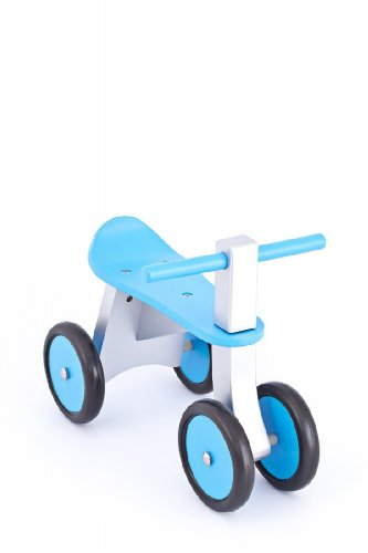Holzrutscher Ben von United Kids Rutschfahrzeug aus Holz Kleinkind-Sitzroller ab 10 Monaten blau