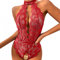 Générique Nuisette Femme Sexy Transparent Satin Dress Hot Lingerie Sous-Vêtement Body Combinaison 081204-1233 Vin Rouge XL