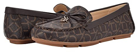 Calvin Klein Women's Linca Loafer, Espresso Logo, 4 UK | Office Shoes