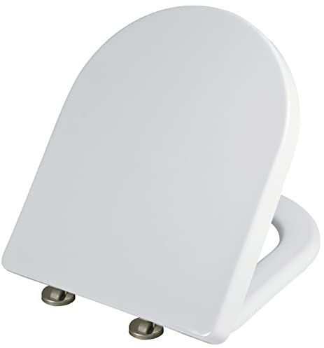 SEDILE WC MALAGA IN DUROPLAST - SOFT CLOSE SGANCIO RAPIDO E CERNIERE INOX CON INSTALLAZIONE DALL'ALTO PER VASI FILOMURO