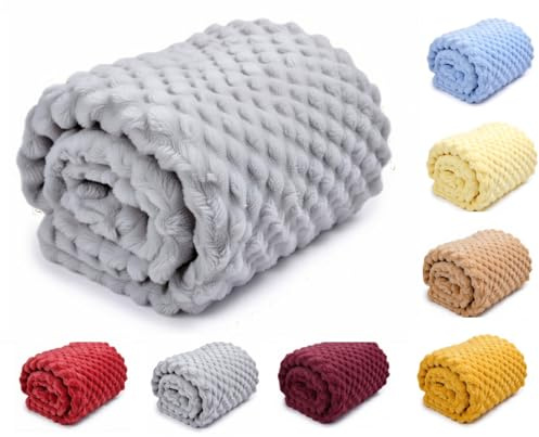 OnlyBee Baby Waffle Blanket 75 x 100 cm – Soft & Breathable Cellular Cot Blanket – Lightweight Baby Blanket for Newborns, Prams & Moses Baskets (Grey)