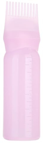 Haarfärbeflasche 160 ml Weiß mit Applikatorkamm für Shampoo | Haarfärbepinsel, für Haarfarbe und Shampoo, Auftragen Am Haaransatz, Weiße Ausführung, 160 Ml Volumen