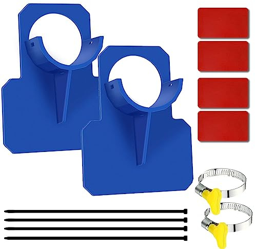 Pool Schlauchhalter, 2 Stück Schwimmbad Rohrhalterung, Pool Rohrhalterung, Pool Schlauchhalterung Mit Kabelbinder, Blaues Pool Zubehör, Passend Für 38mm Rohrhalterung, Anti-Durchstichen, Anti-Reißen