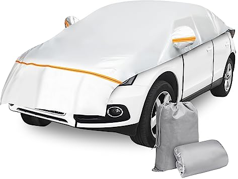Housse Voiture Exterieur Ninonly Universel Tissu Oxford 210D Demi Housse de Voiture Imperméable Bache Protection Voiture pour Auto SUV Voiture Anti Givre, Neige(SUVs Up to 2.35 * 5.35M)