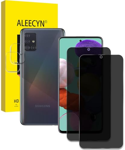 [2+2] 2 Stück Sichtschutz Schutzfolie Für Samsung Galaxy A51 mit 2 Stück Kamera, 9H Härte,Schutzglas, Anti-Spion, Anti-Kratzen Displayschutzfolie
