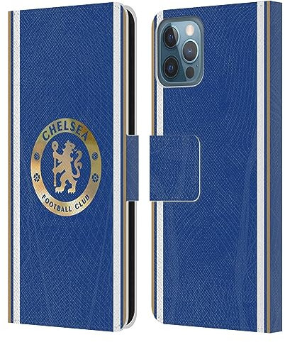 Head Case Designs Officially Licensed Chelsea Football Club Home 2023/24 Kit Leather Book Flip Case Cover Compatible With Apple iPhone 12 / iPhone 12 Pro