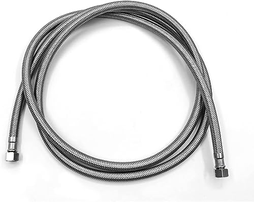 PENDEJATO Tuyau de 2 mètres en acier inoxydable, conçu pour le modèle de bidet Eb009dc-blanc (Chrome), taille du filetage : 9/16 femelle aux deux extrémités (9/16 × 9/16)