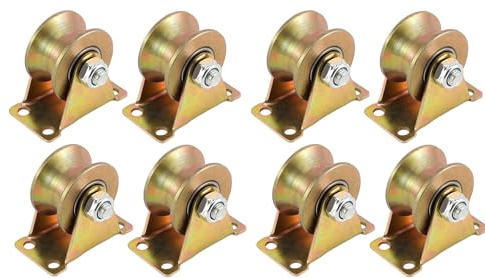 Cokritsm Umlenkrolle Stahlseil Edelstahl Umlenkrollen für Seile, U-Nut-Stahl-Lenkrolle, Seilrollen, Schwerlastrollen, für Wäscheleine, Flaschenzugsystem, Industriemaschinen, Umlenkrolle Seil 8 Stück