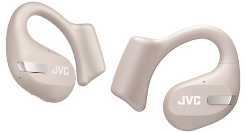 JVC Nearphones HA-NP50T-C, True Wireless Earbuds, Open Ear Design, Active Noise Reduction, Multi-Point, IPX4, Microphone Muting, 38 Hours Runtime, BT 5.3, Sand Beige